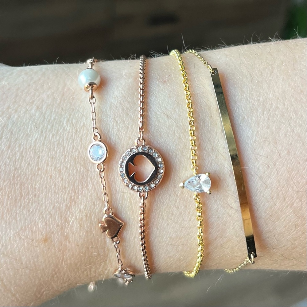 Kate Spade Spot The Slider Rose Gold Bracelet Set